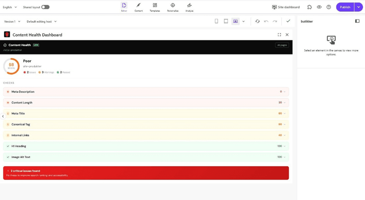 Page Context Panel